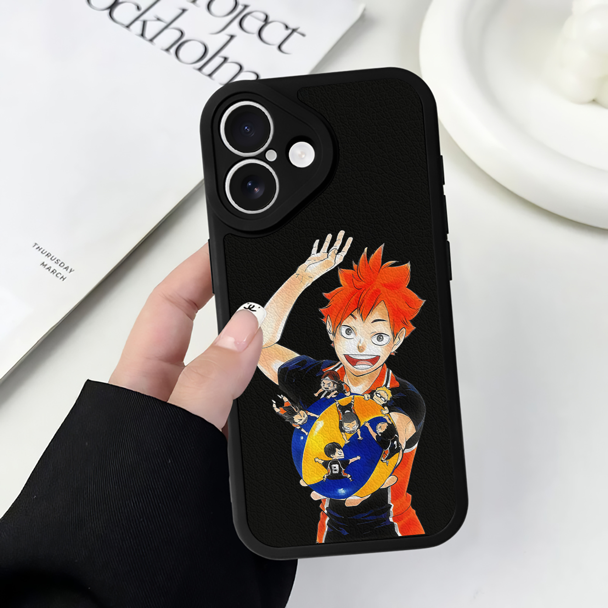 （画像用） ハイキュー!! Haikyu!! 【iPhone 16シリーズ対応】シリコンスマホケース（レザー調） 材質：シリコン